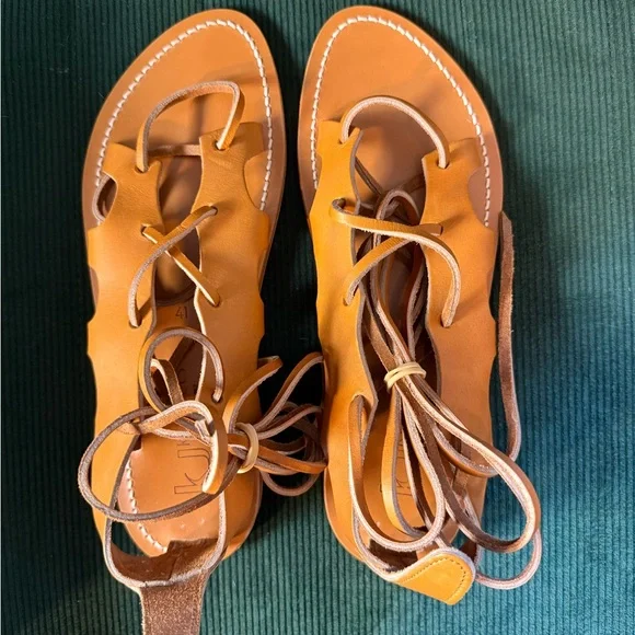 K.Jacques Natural Leather Janus Sandals - Picture 4 of 4